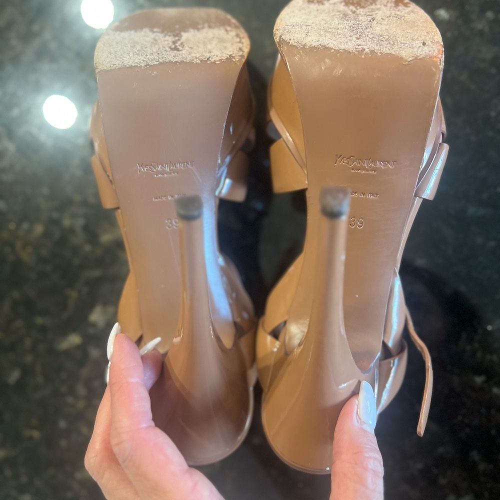 YSL patent leather tributes 105 platform sandals sz 39 - Picture 14 of 17